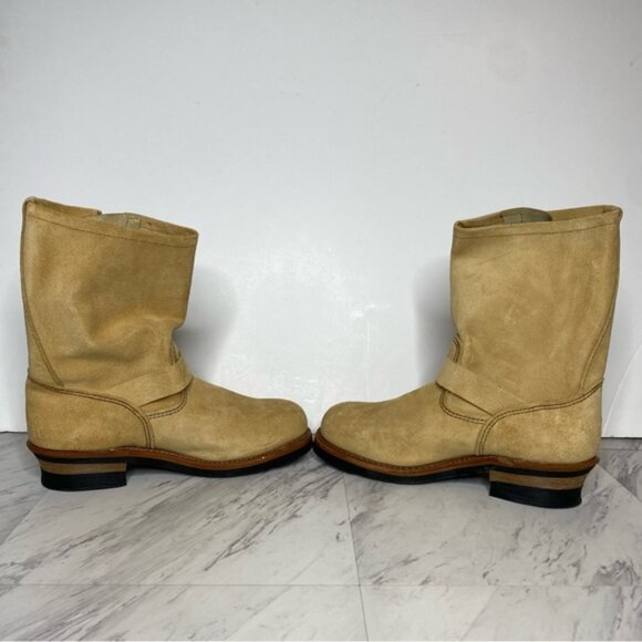 Red Wing Tan Suede Engineer Boot 10 - Picture 6 of 16